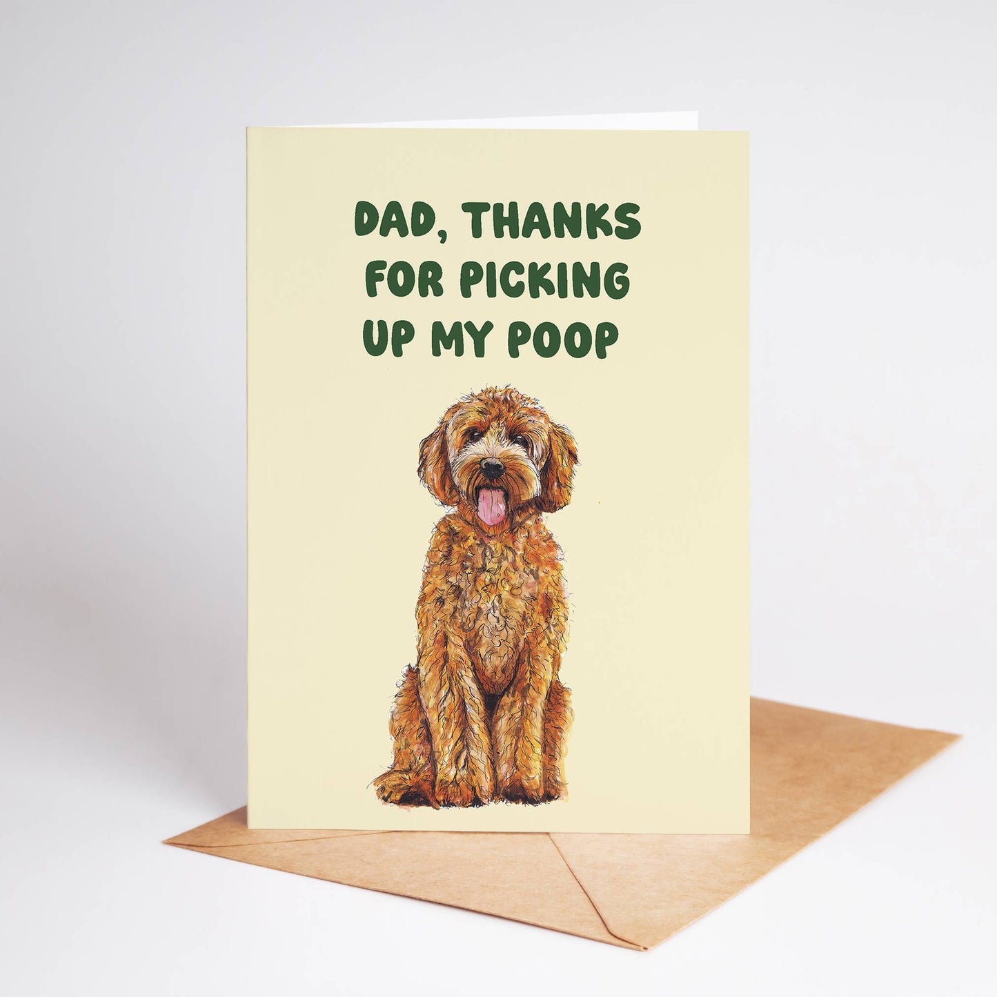 Labradoodle Dog Funny Fathers Day Poop Card