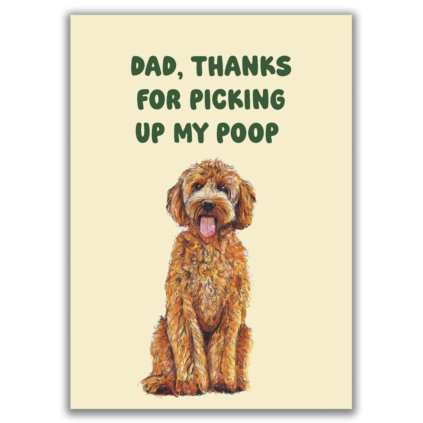 Labradoodle Dog Funny Fathers Day Poop Card