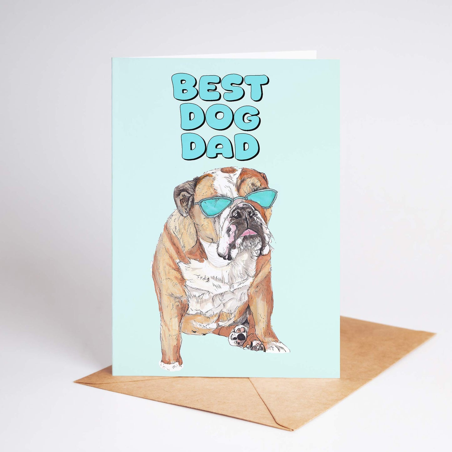 Bulldog Best Dog Dad Fathers Day Card
