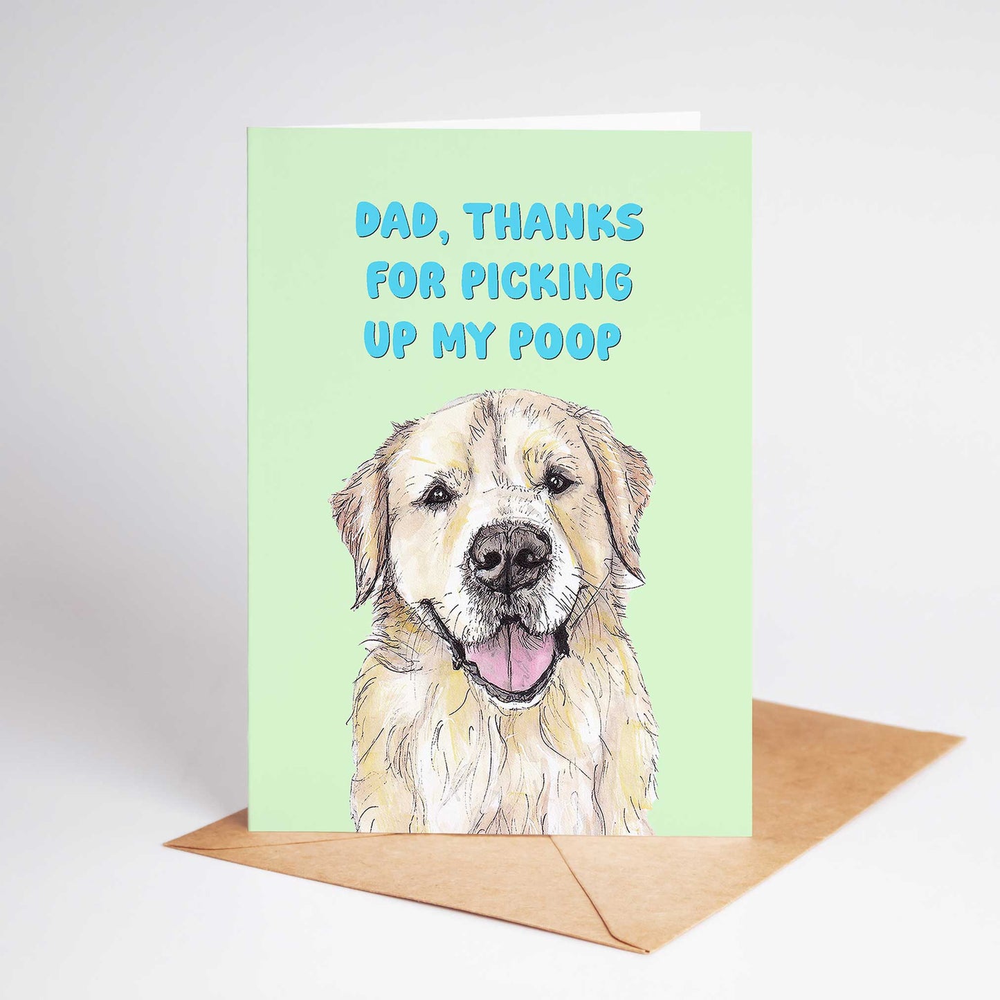 golden retriever fathers day card