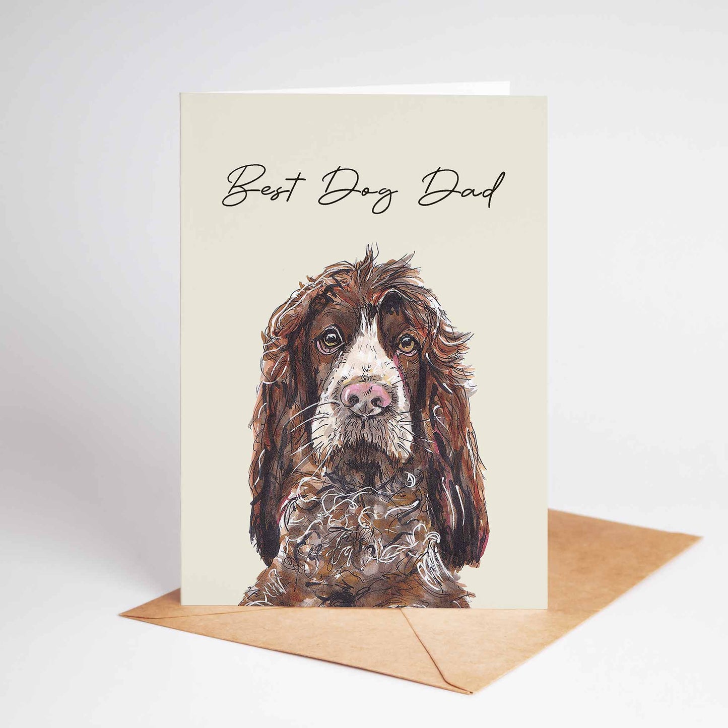 Springer Spaniel Best Dog Dad Fathers Day Card
