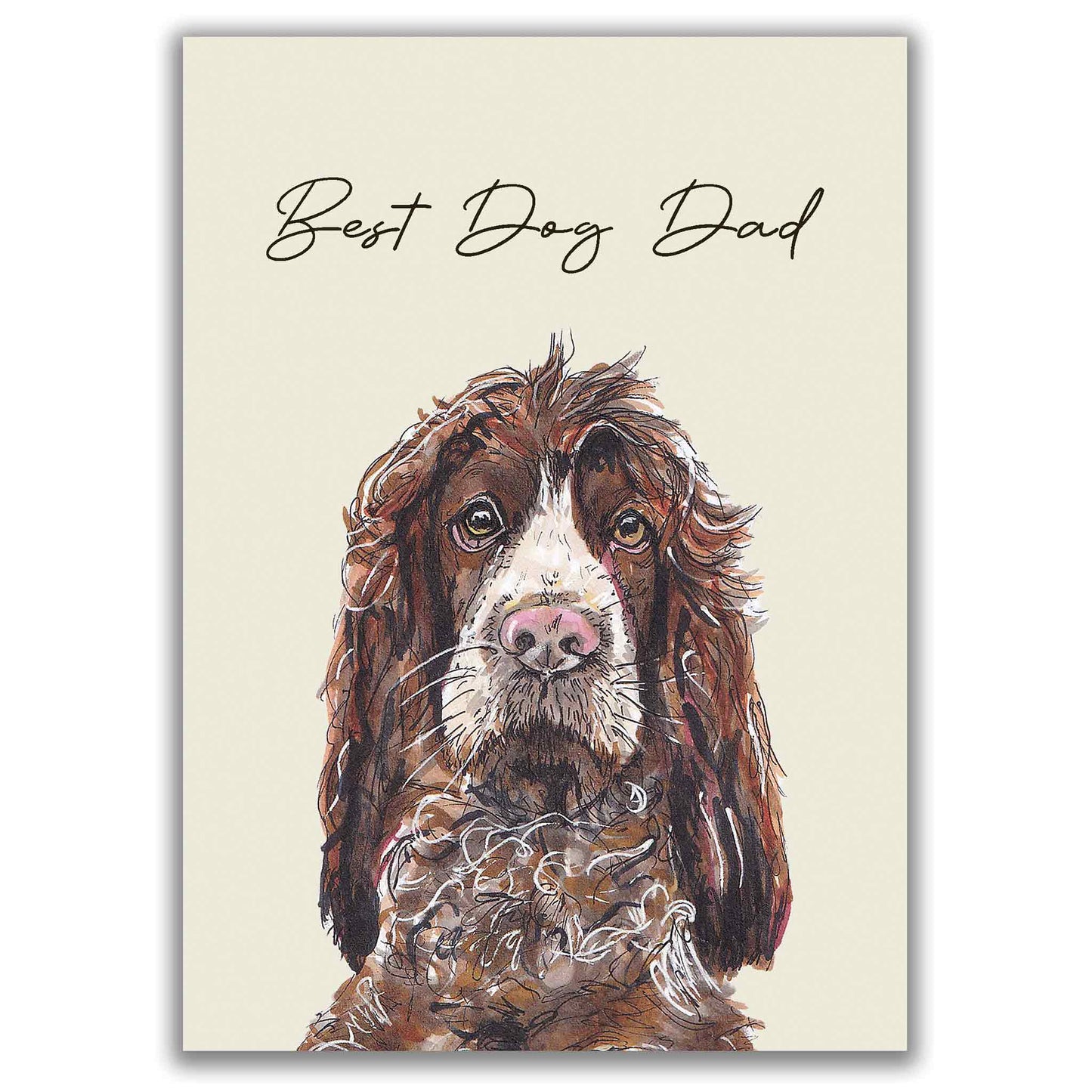 Springer Spaniel Best Dog Dad Fathers Day Card