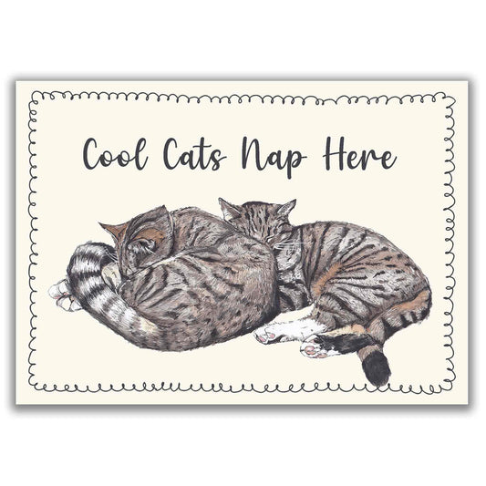 Cats Are My Happy Place Landscape Greetings Card