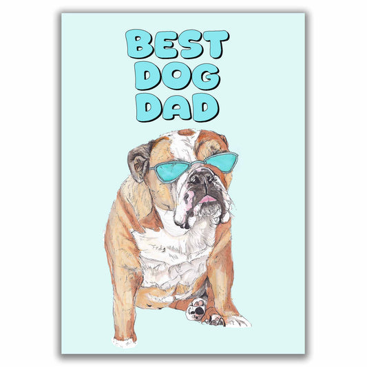 Bulldog Best Dog Dad Fathers Day Card