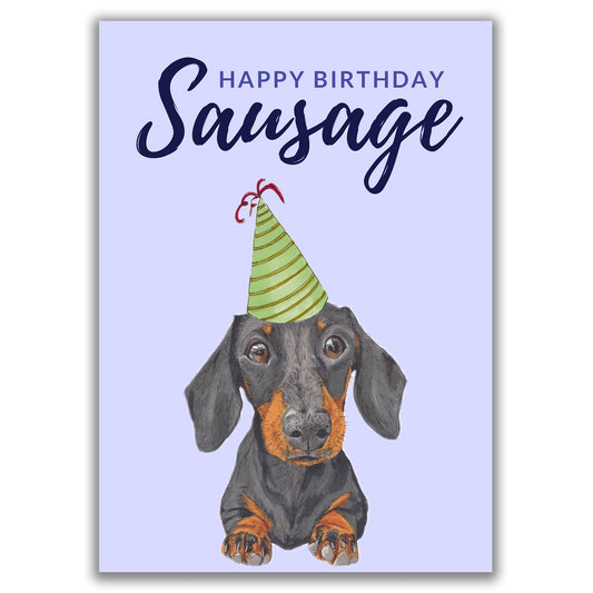 Dachshund Happy Birthday Sausage Card