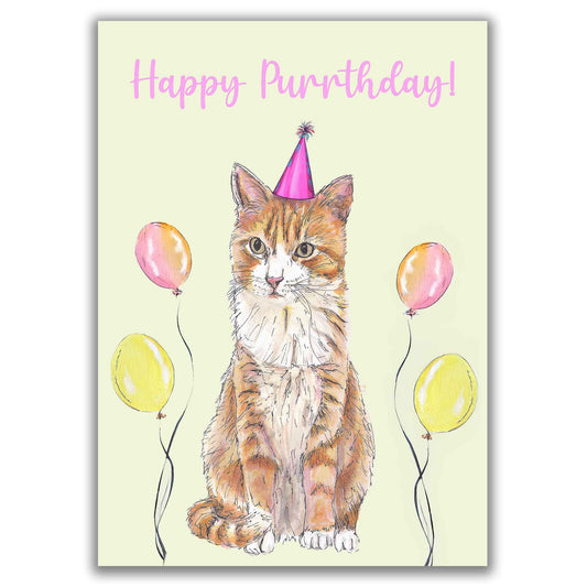 Happy Purrthday Funny Cat Birthday Card
