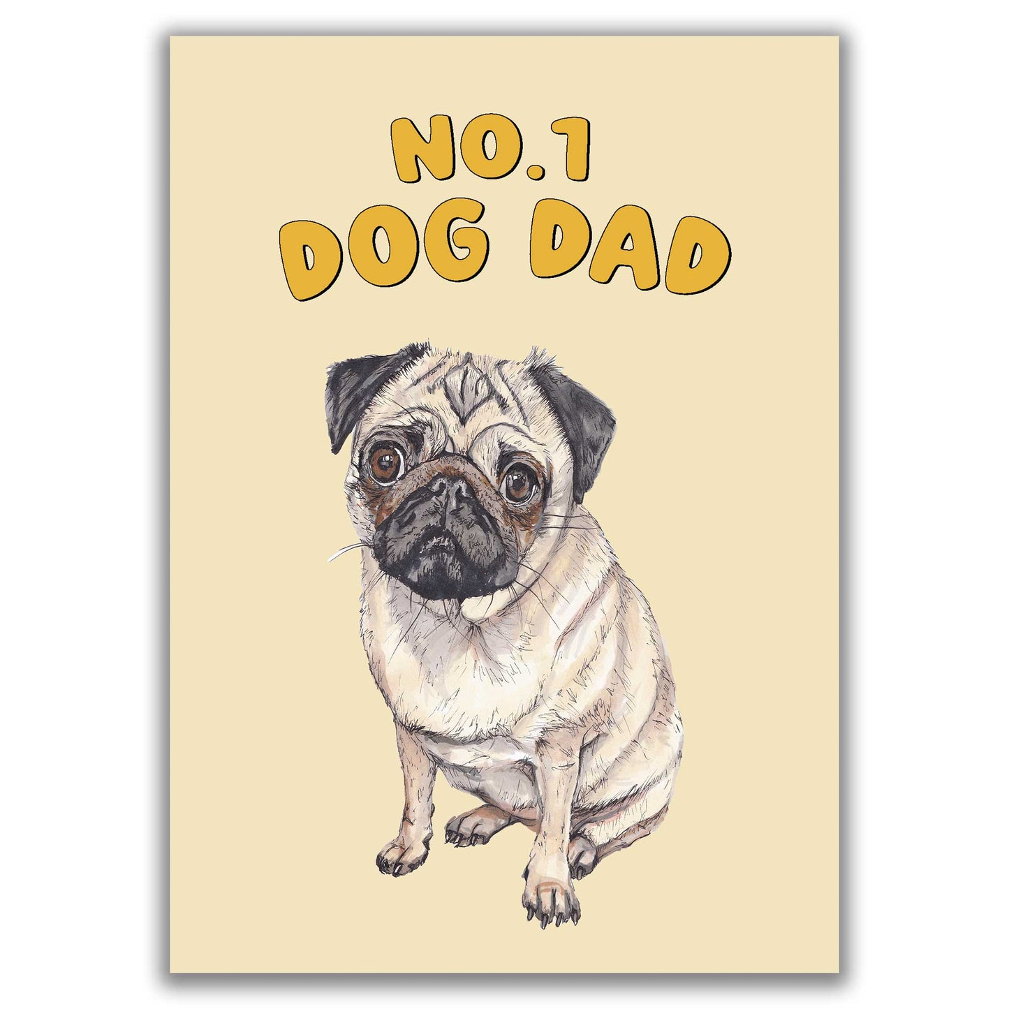 Pug No1 Dog Dad Fathers Day Card