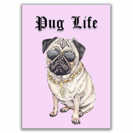 Funny Pug Life Card