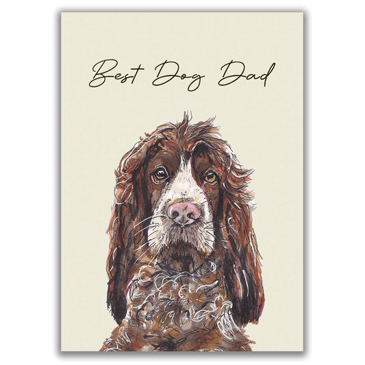 Springer Spaniel Best Dog Dad Fathers Day Card